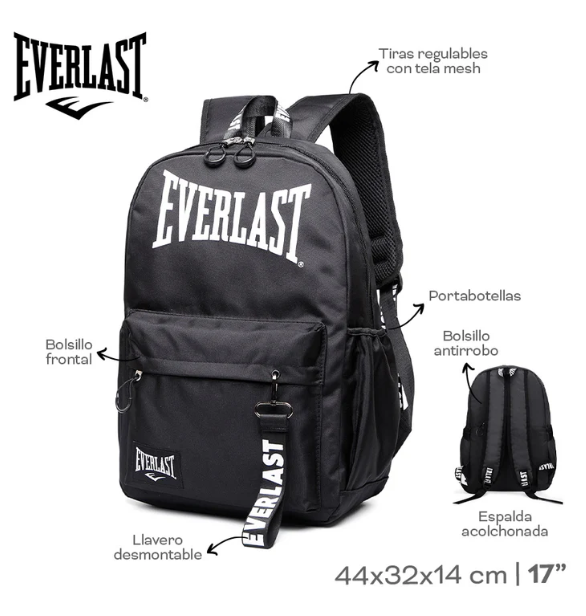 MOCHILA EVERLAST C/ LLAVERO (negro)