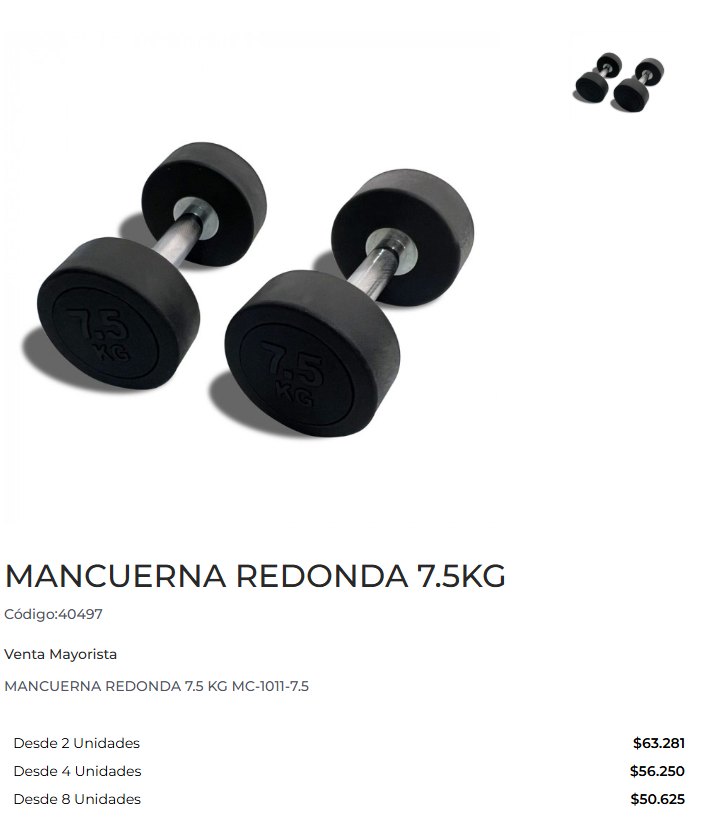 mancuerna redonda 7,5kg