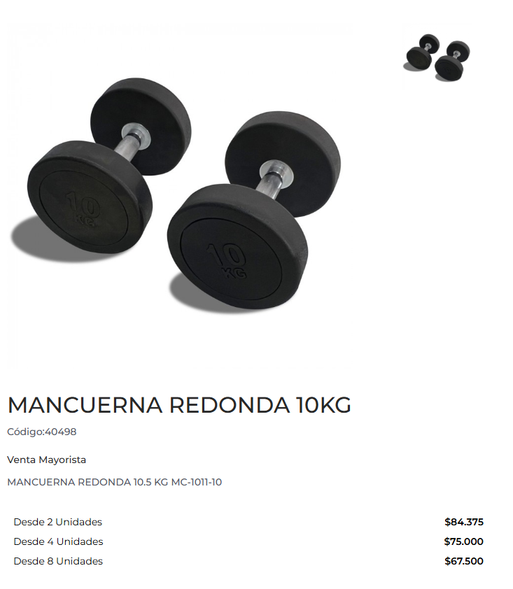 mancuerna redonda 10kg