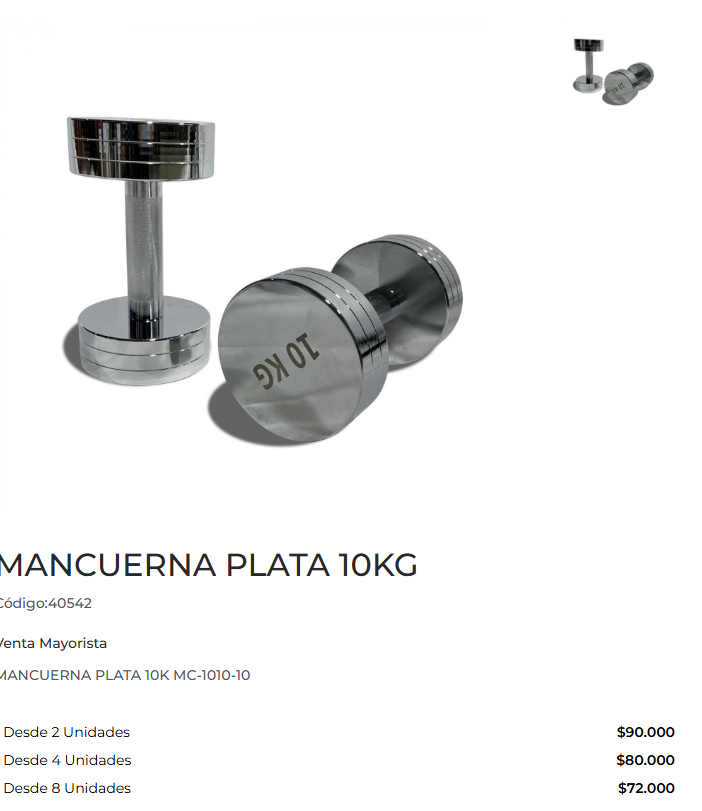 mancuerna plata 10 kg