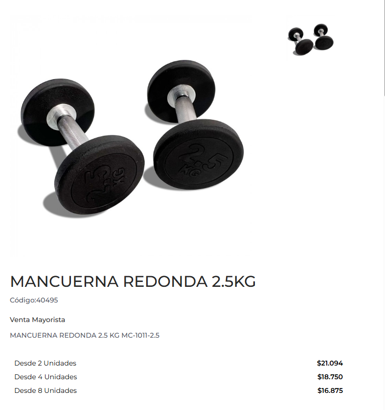 mancuerna redonda 2,5kg