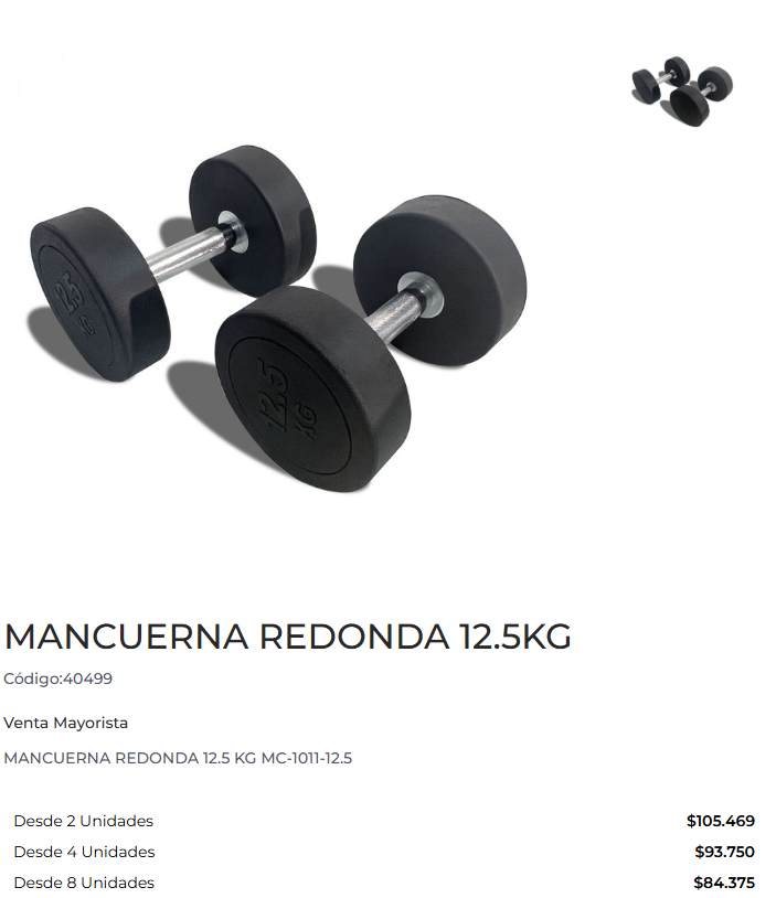 mancuerna redonda 12,5kg