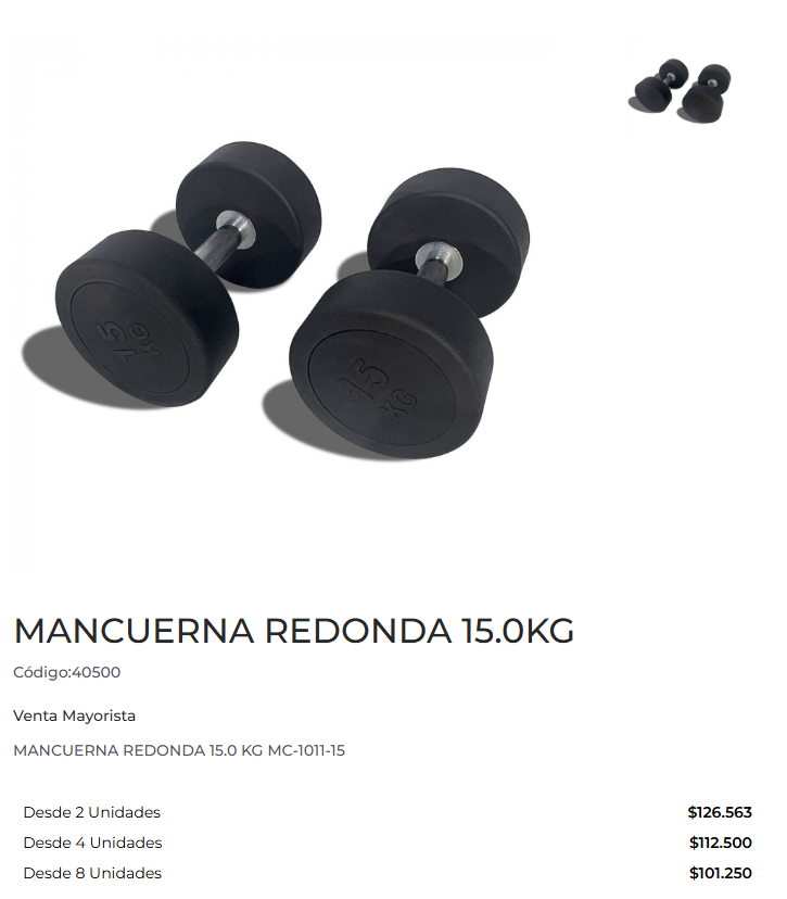 mancuerna redonda 15kg