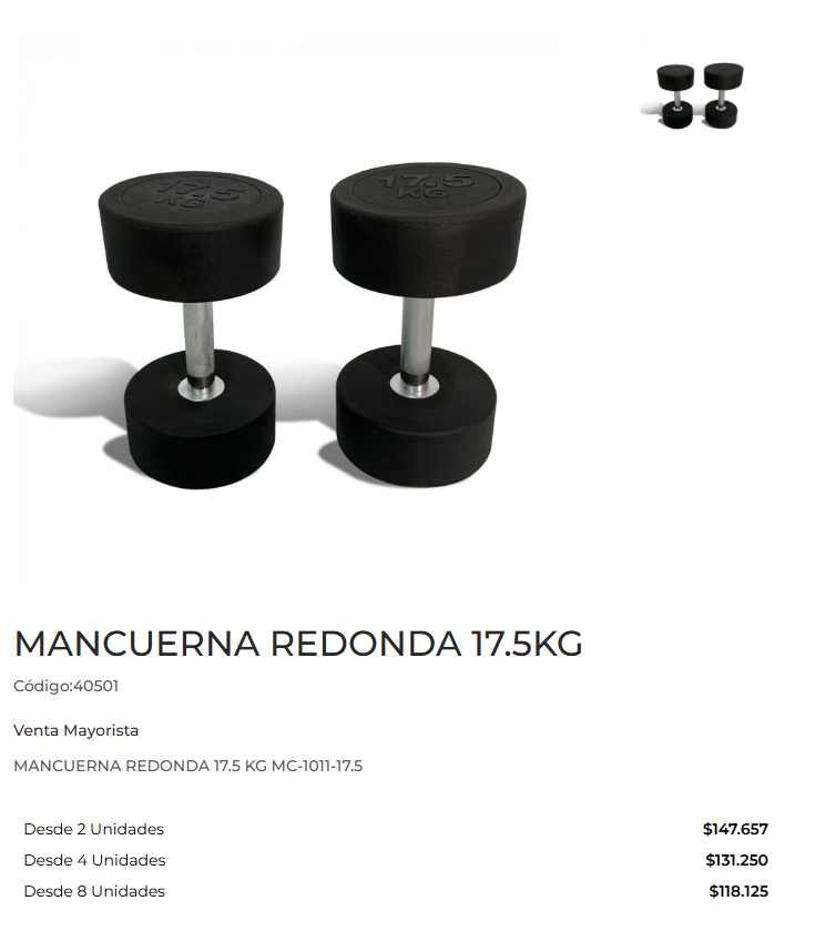 mancuerna redonda 17,5kg