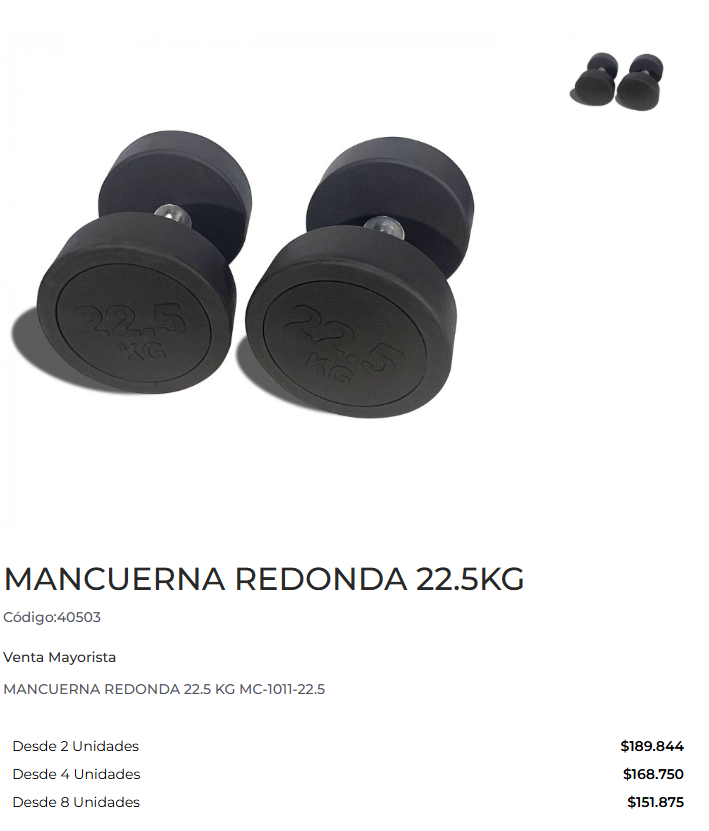 mancuerna redonda 22,5kg