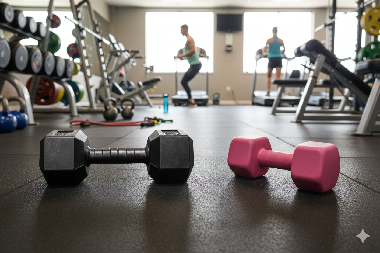 set de una mancuerna de 2 kg y una de 5kg